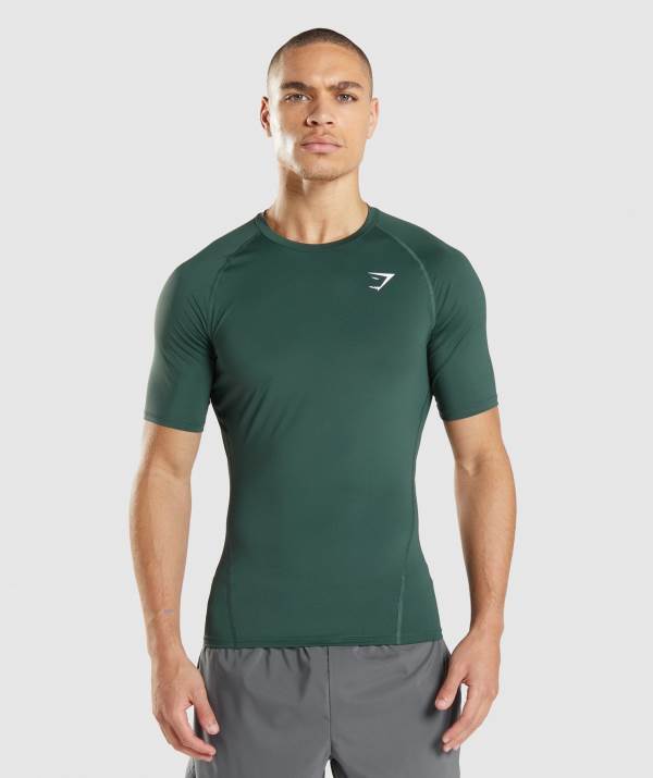 Panske Tricka Gymshark Element Baselayer Tmavo Zelene | BA8432910